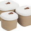 3 Pzas Cestas Almacenamiento Tejidas Anidables Beige