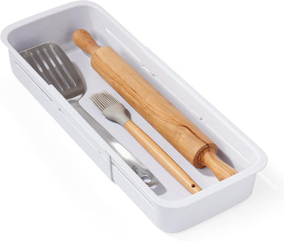 Cajonera deslizante organizador cocina expandible blanco moteado