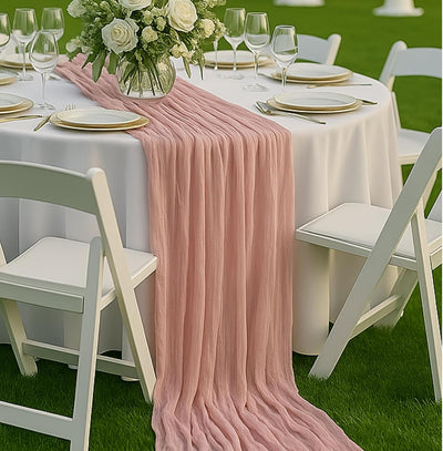 Camino mesa gasa rosa 10ft para baby shower brunch