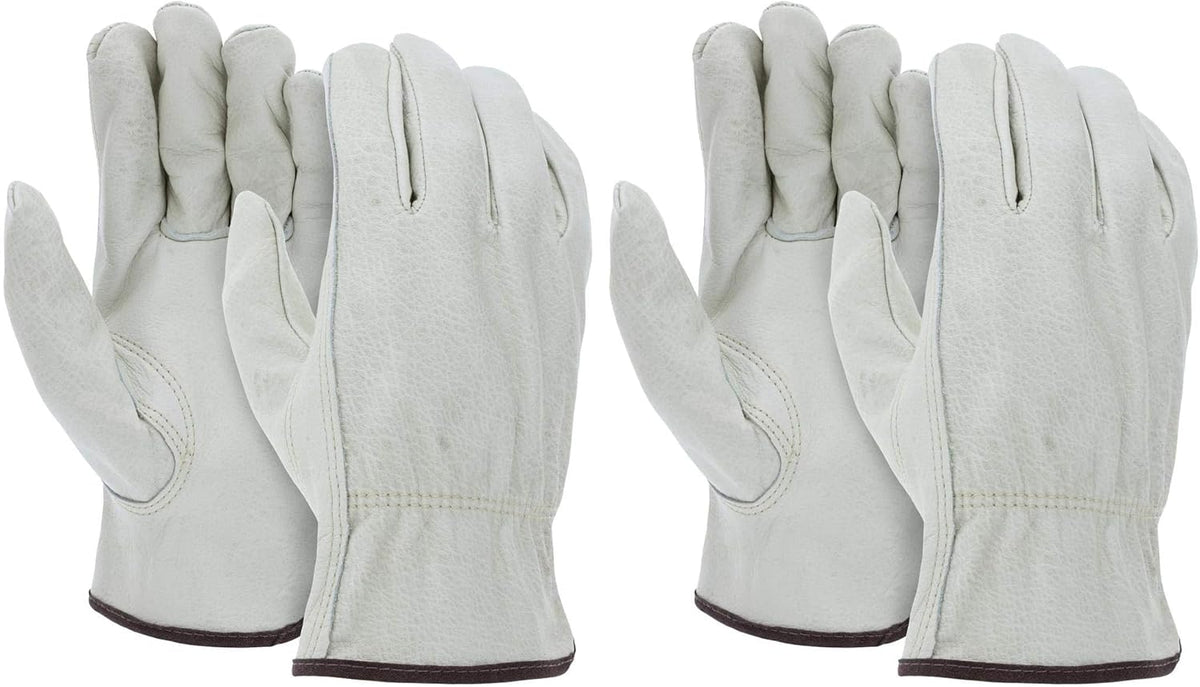 12 Pzas Guantes Cuero Vaca Resistentes para Camión Almacén