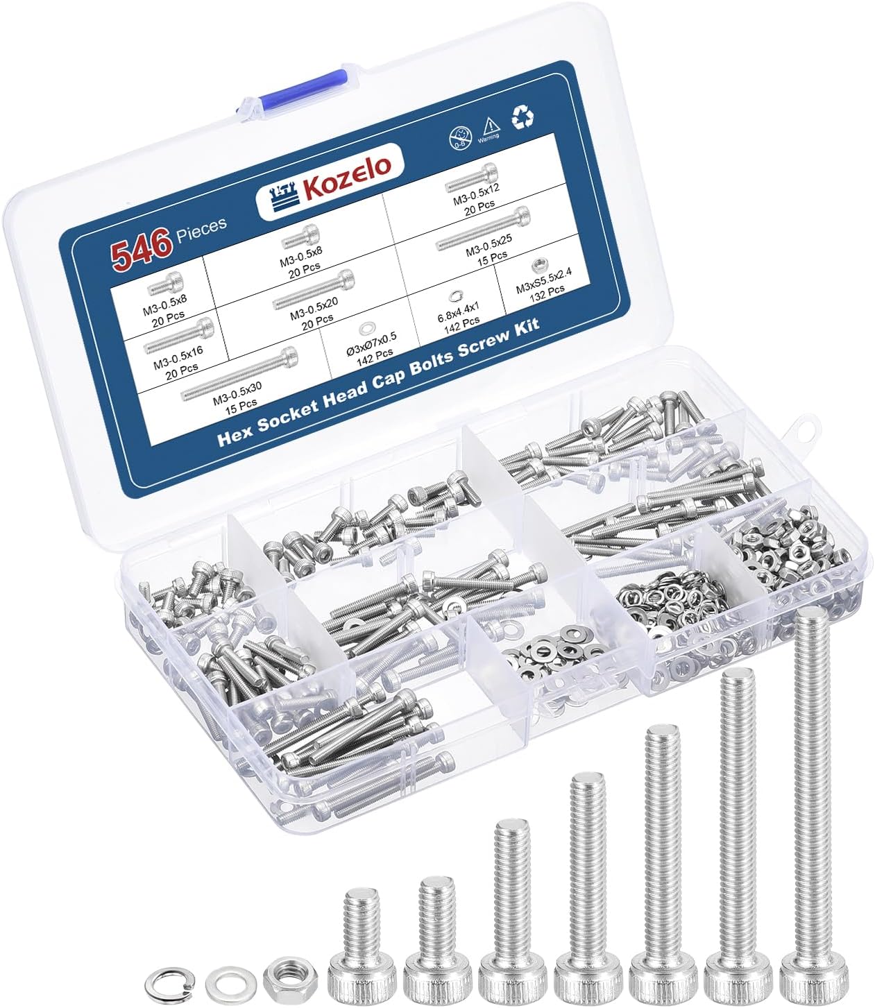 Kit tornillos huecos M3 y tuercas acero inox para impresora 3D