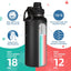 2 Pack Botellas Agua Aisladas 946ml Acero Inox Tapa Pajilla