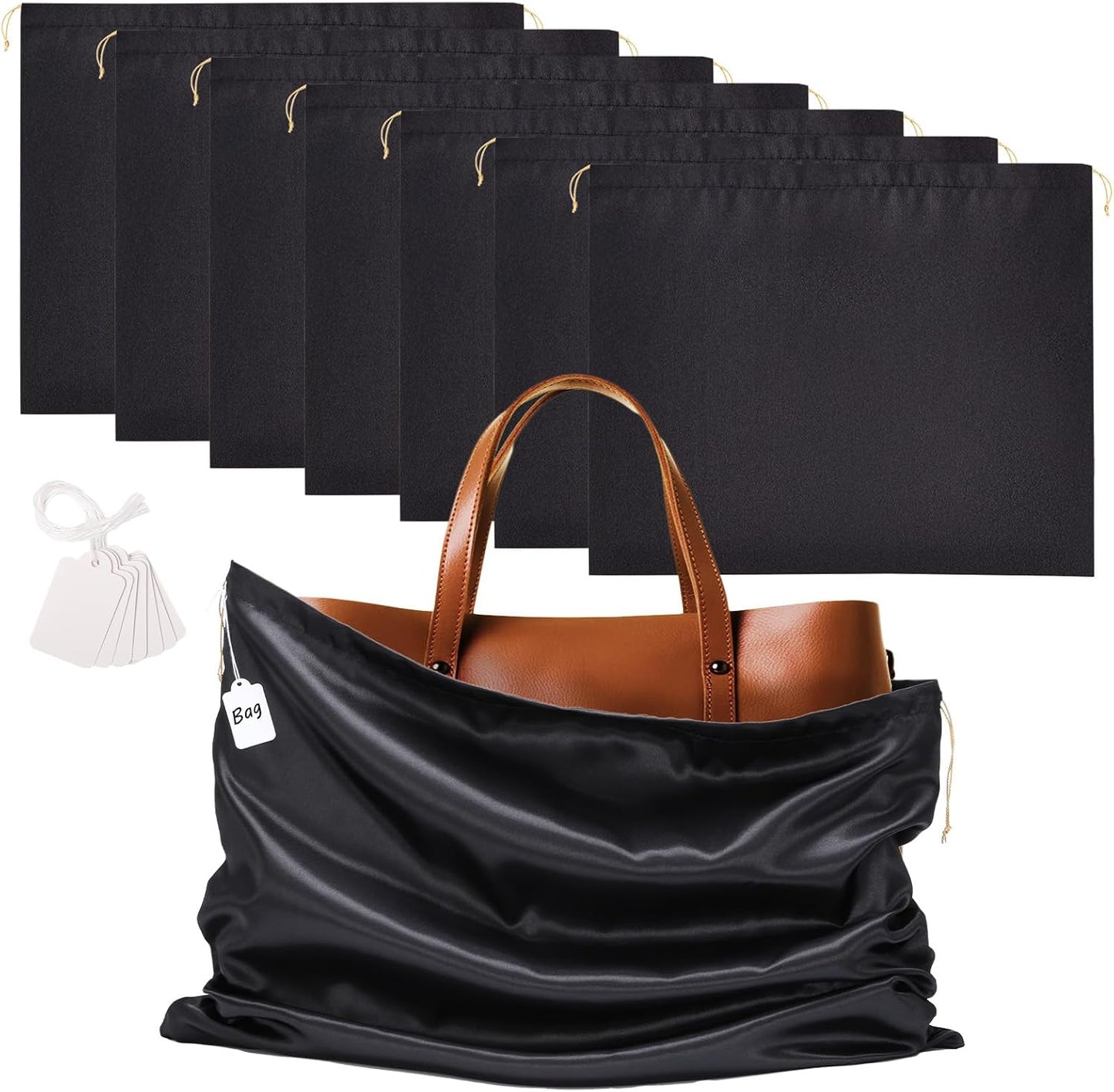 Bolsas de polvo para viaje con cordón 7 pzas Negro 9.3x19.7in
