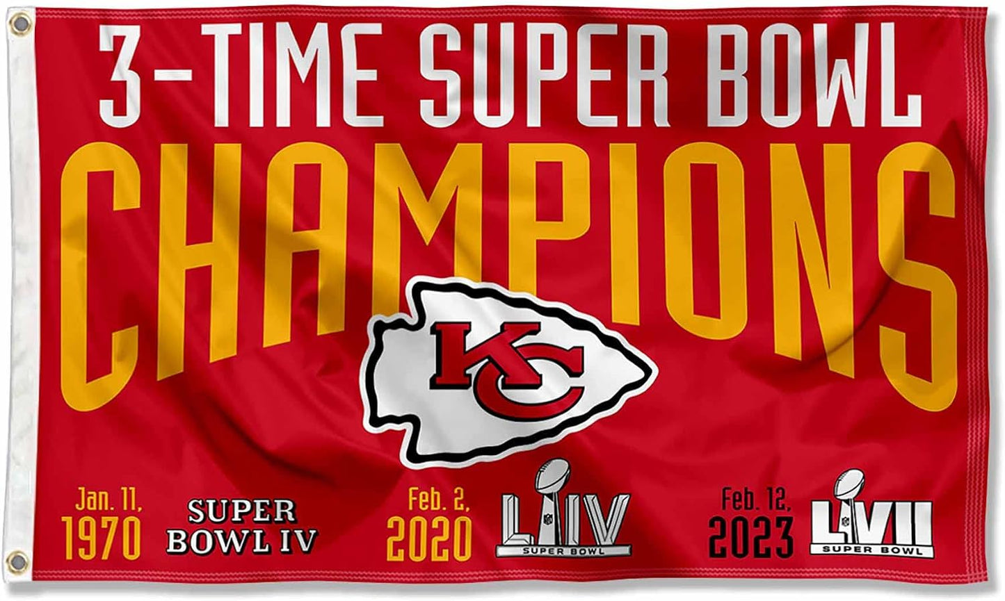 Bandera Kansas City Chiefs 3x5ft interiores exteriores