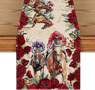 Camino mesa carreras caballos 13x90pulg decoración fiesta