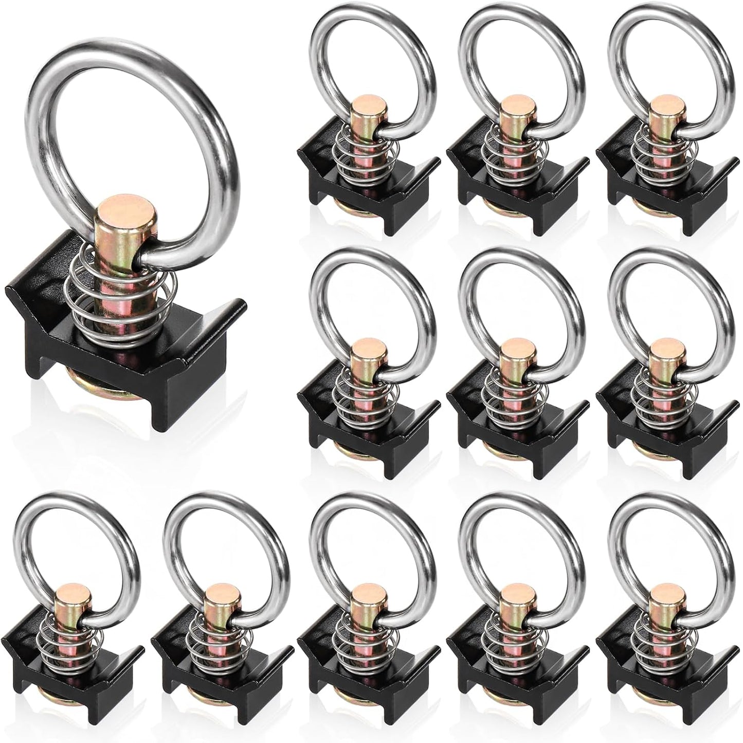 12 Anillos Amarre Riel L Acero Inox Reutilizables