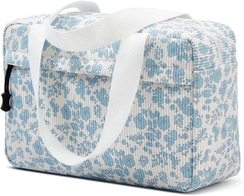 Bolsa maquillaje grande con cremallera y asa para viaje