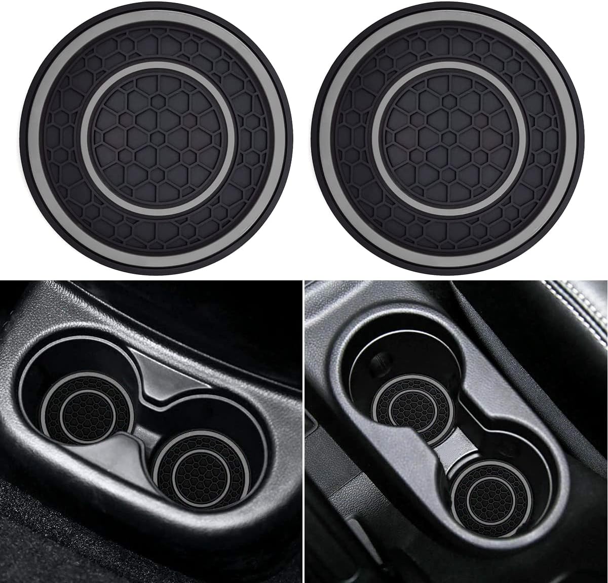 Portavasos auto 2 pzas antideslizantes gris