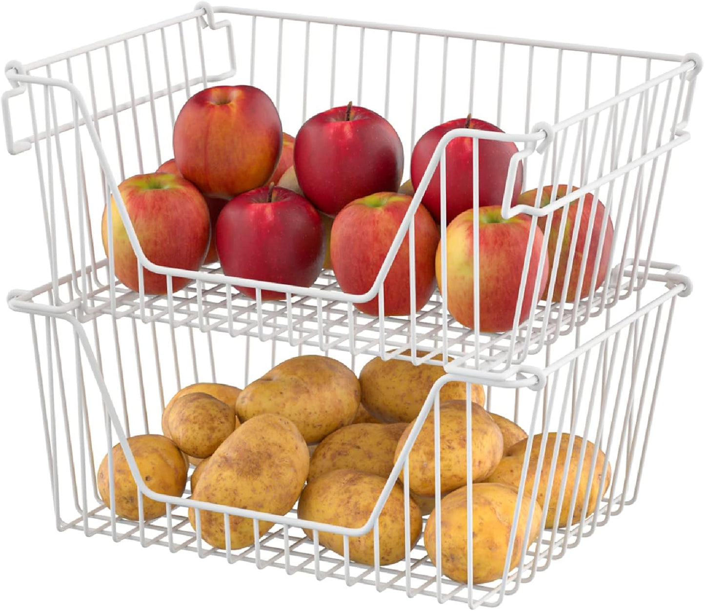 Canasta Almacenamiento Metal 14" Apilable Estilo Granja