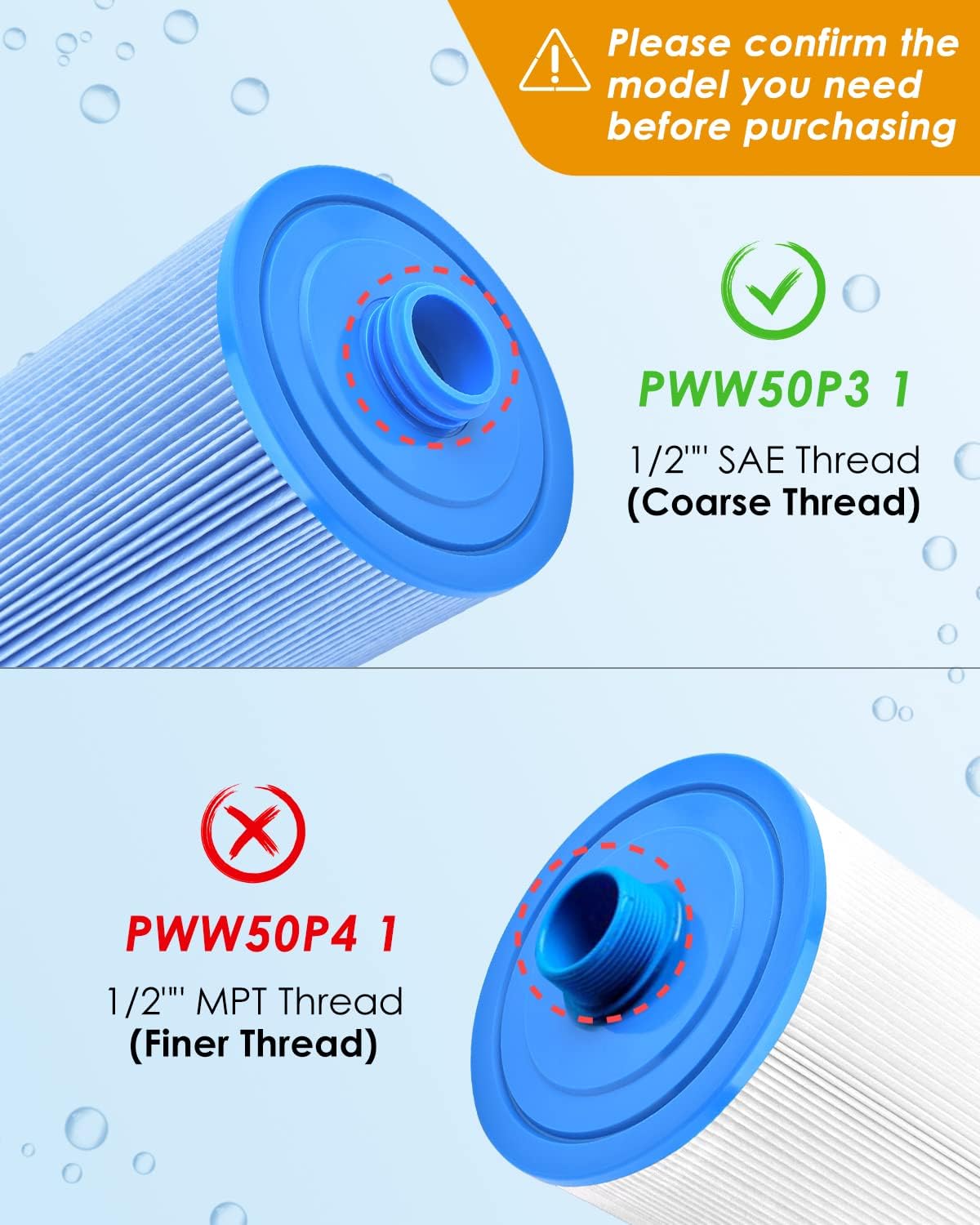 Filtro spa repuesto 1 1/2pulg pack 2 para Waterway