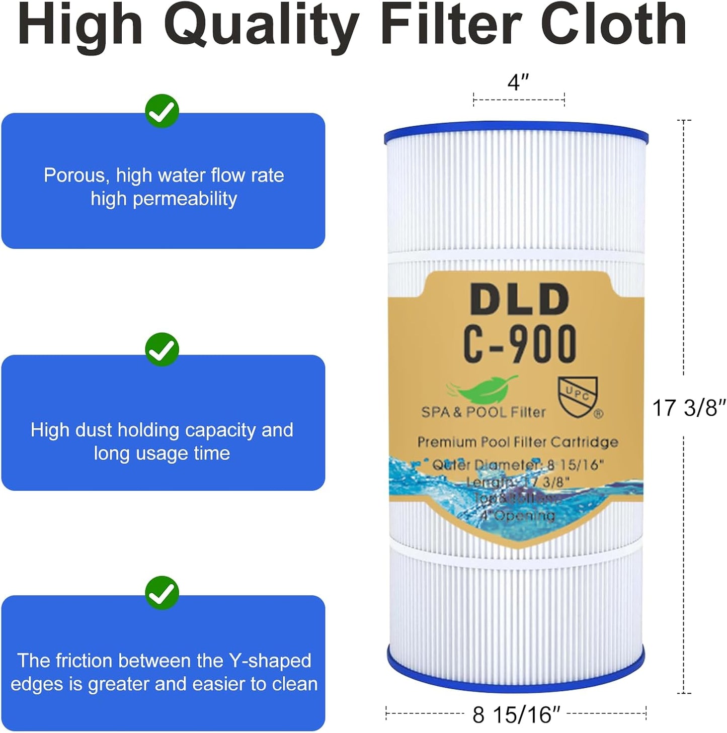 Cartucho filtro piscina C900 compa Hayward CX900RE 90 pies2