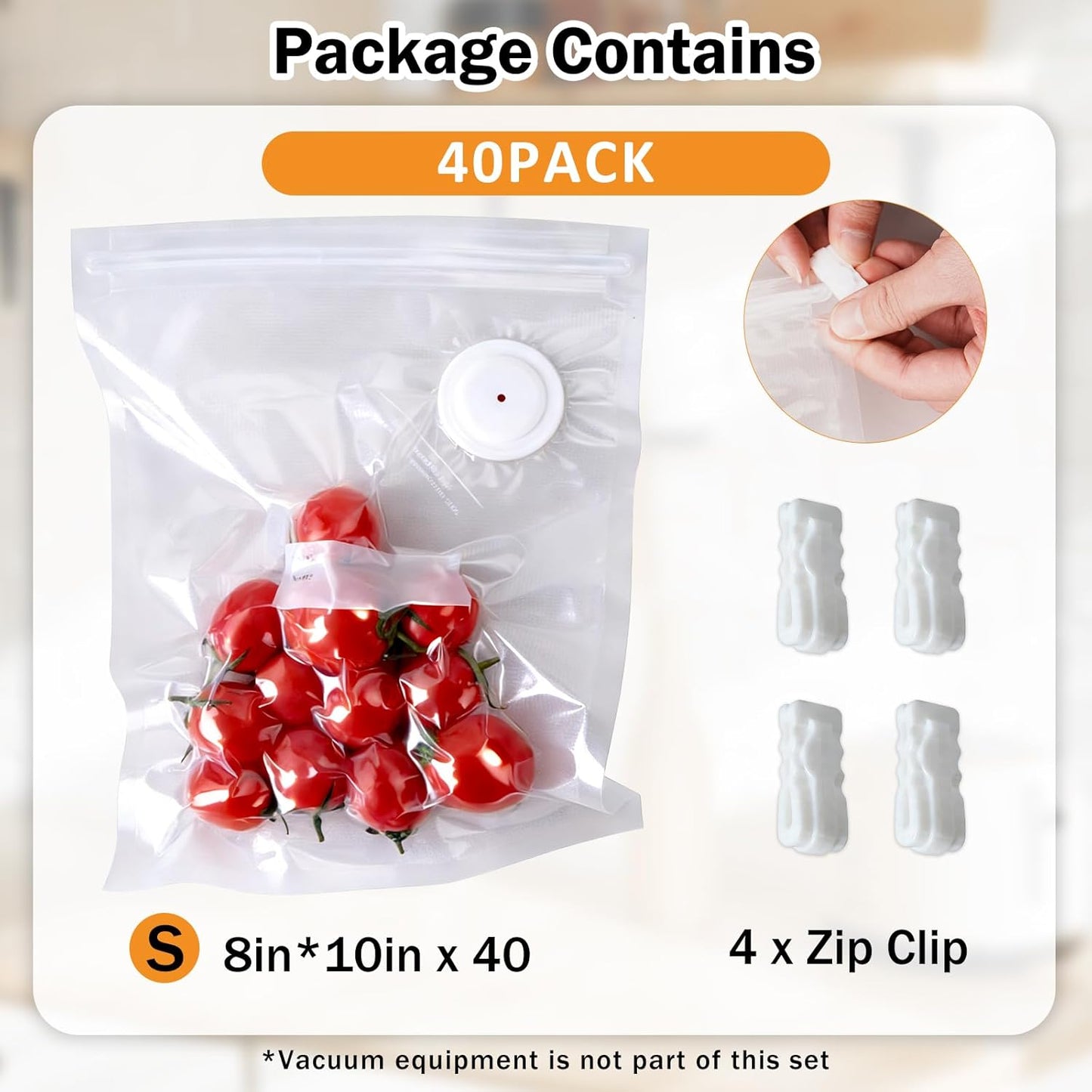 Bolsas selladoras al vacío reutilizables 40 unidades 8x10pulg