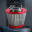 Filtro aire universal cono acero inox 76mm rojo