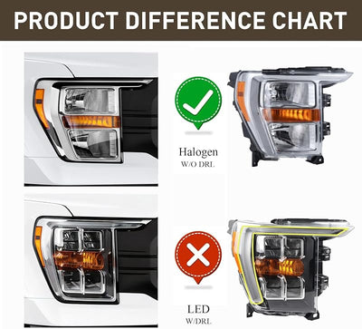 Faro halógeno cromado Ford F150 21-23 lado derecho