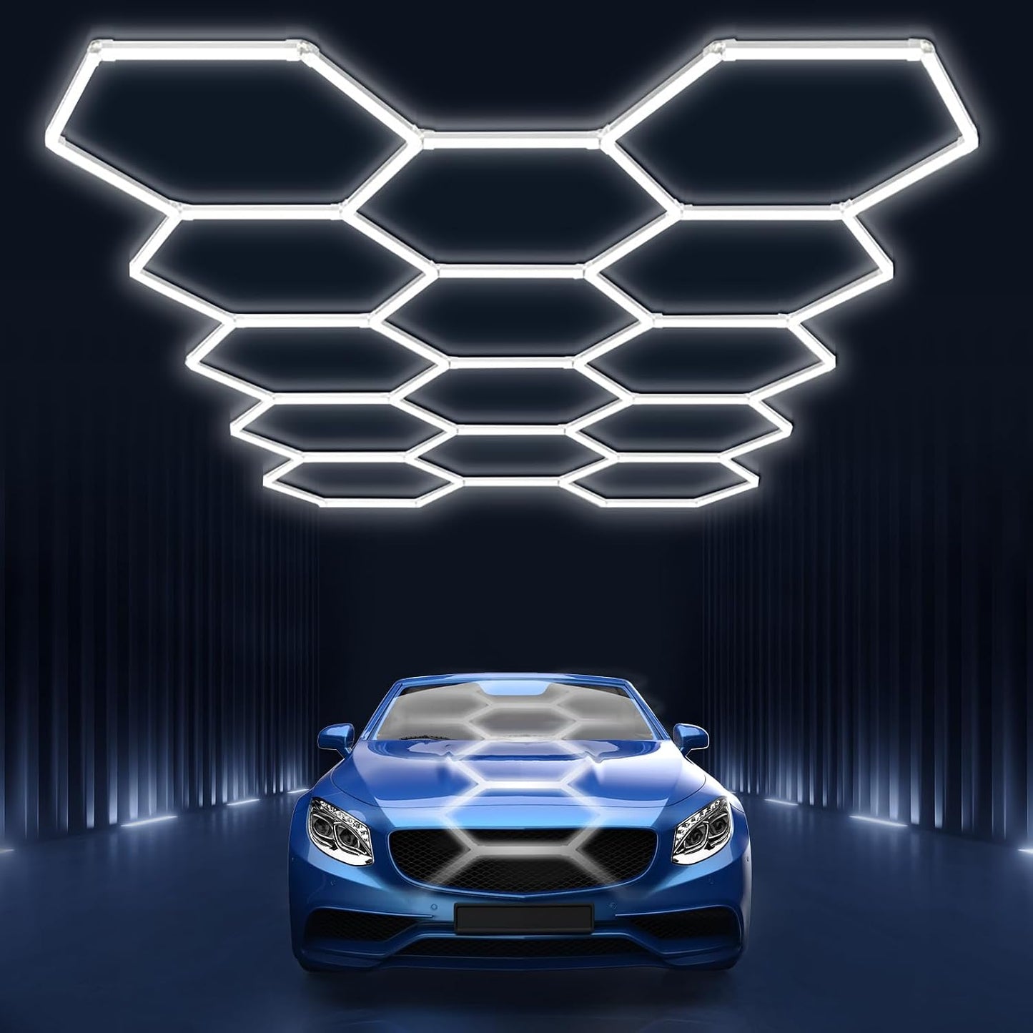 Luces LED hexagonales para garaje taller 14