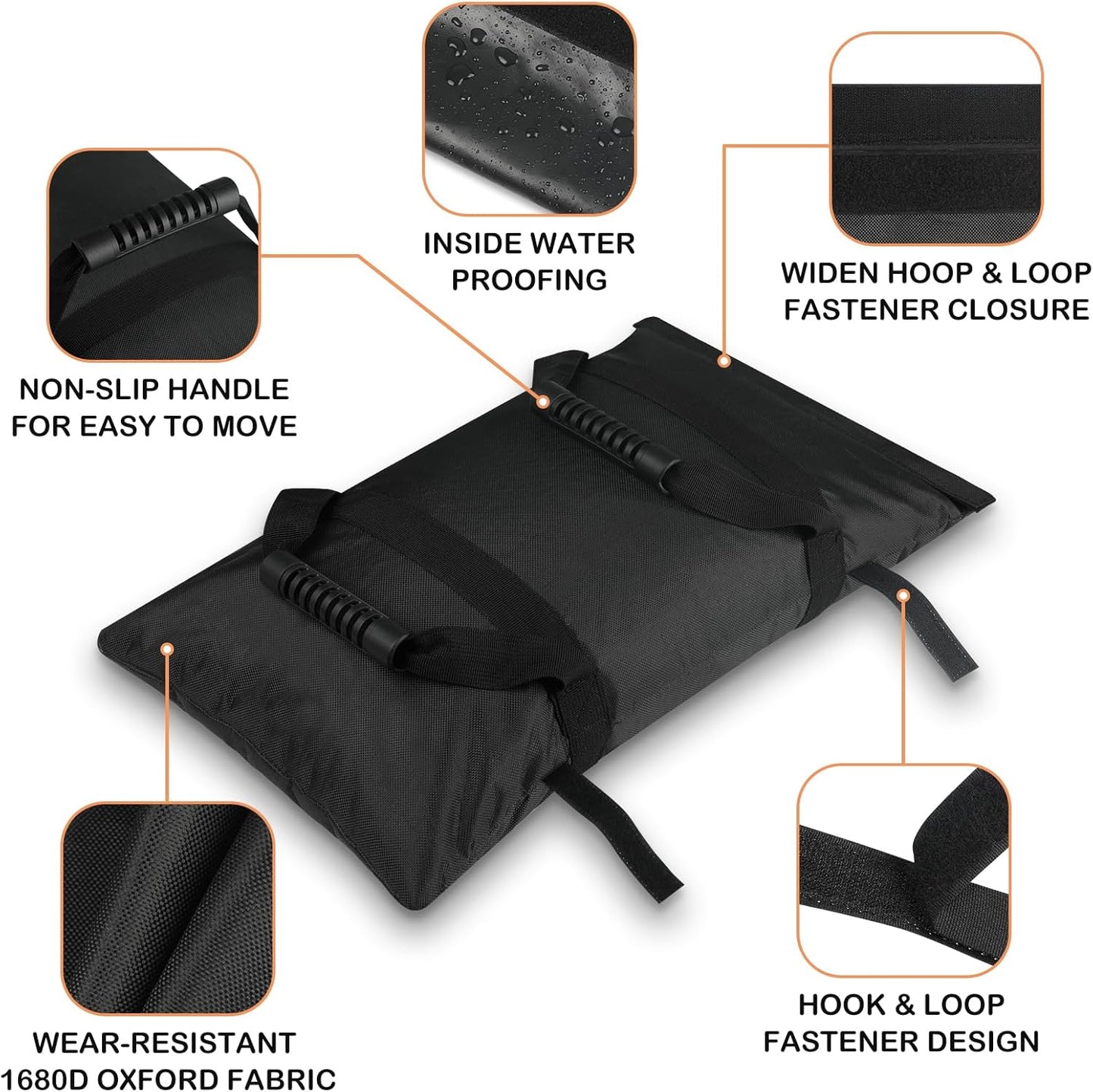 2 Pzas Bolsas Arena Rellenables Exterior Negro 90lb