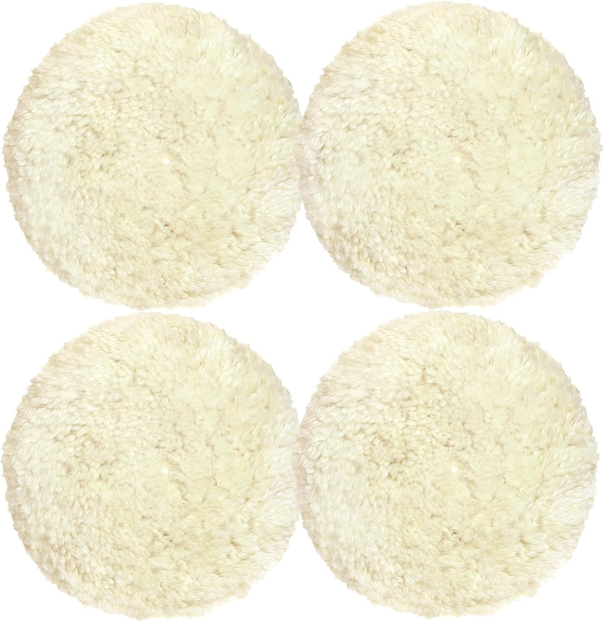 4 Almohadillas Pulido Lana 7pulg Con Respaldo Gancho Bucle