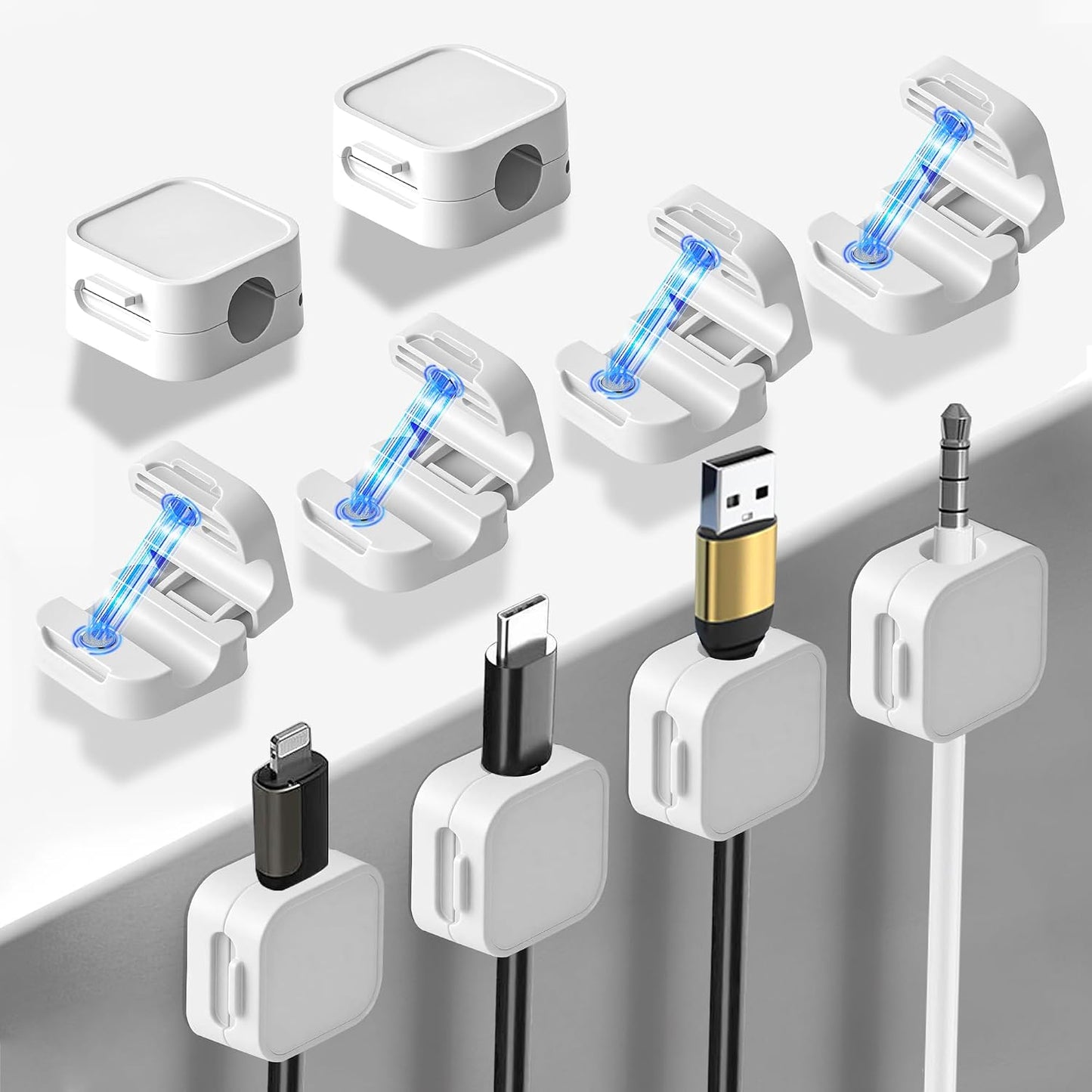 Pack 10 Cables Escritorio con Clips Magnéticos para Cargar Teléfono