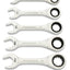 Llave trinquete combinada 7 pzas 90 dientes 12 puntos SAE