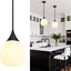Lámpara colgante isla cocina negro mate globo vidrio 10pulg