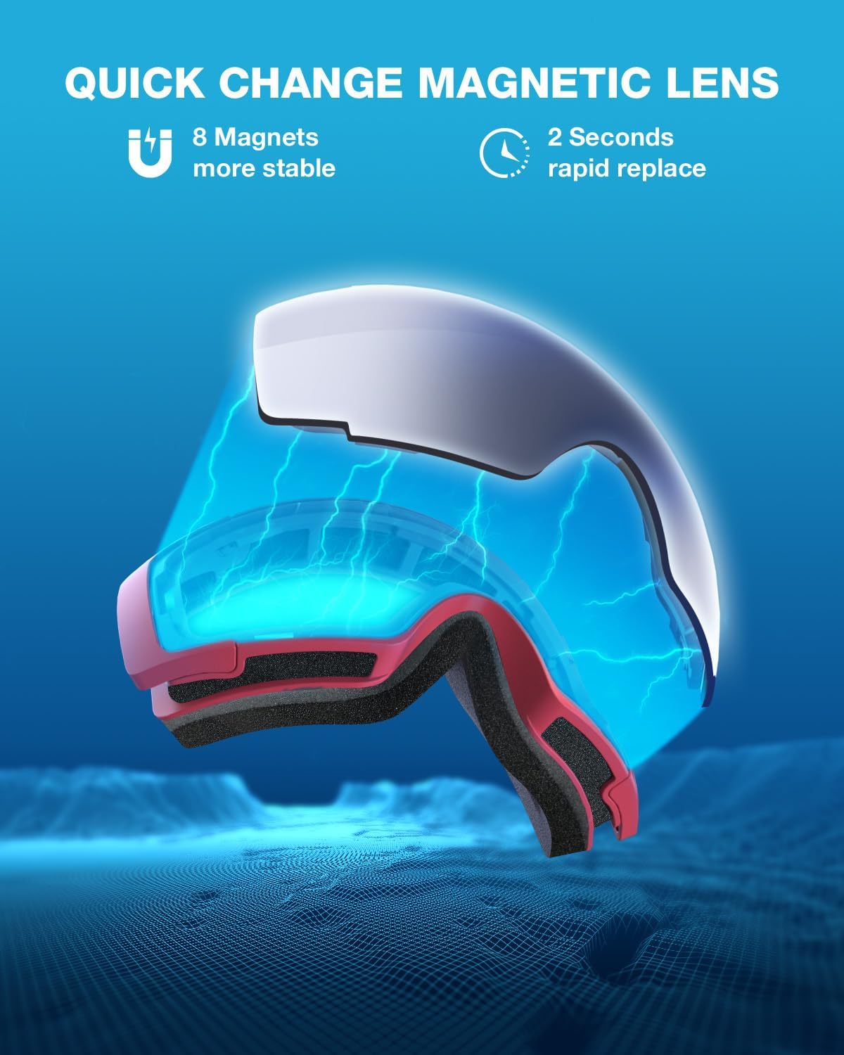Gafas esquí X4 con lente magnético antiembrollante UV