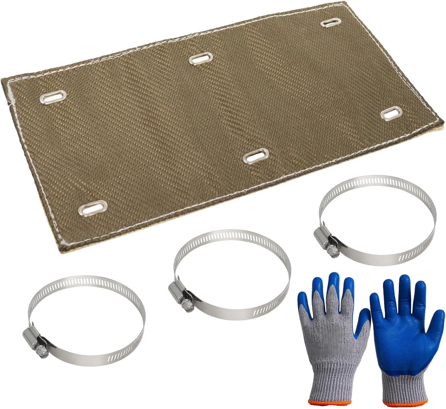 Escudo térmico escape 6x12" guantes tubo titanio motocicleta