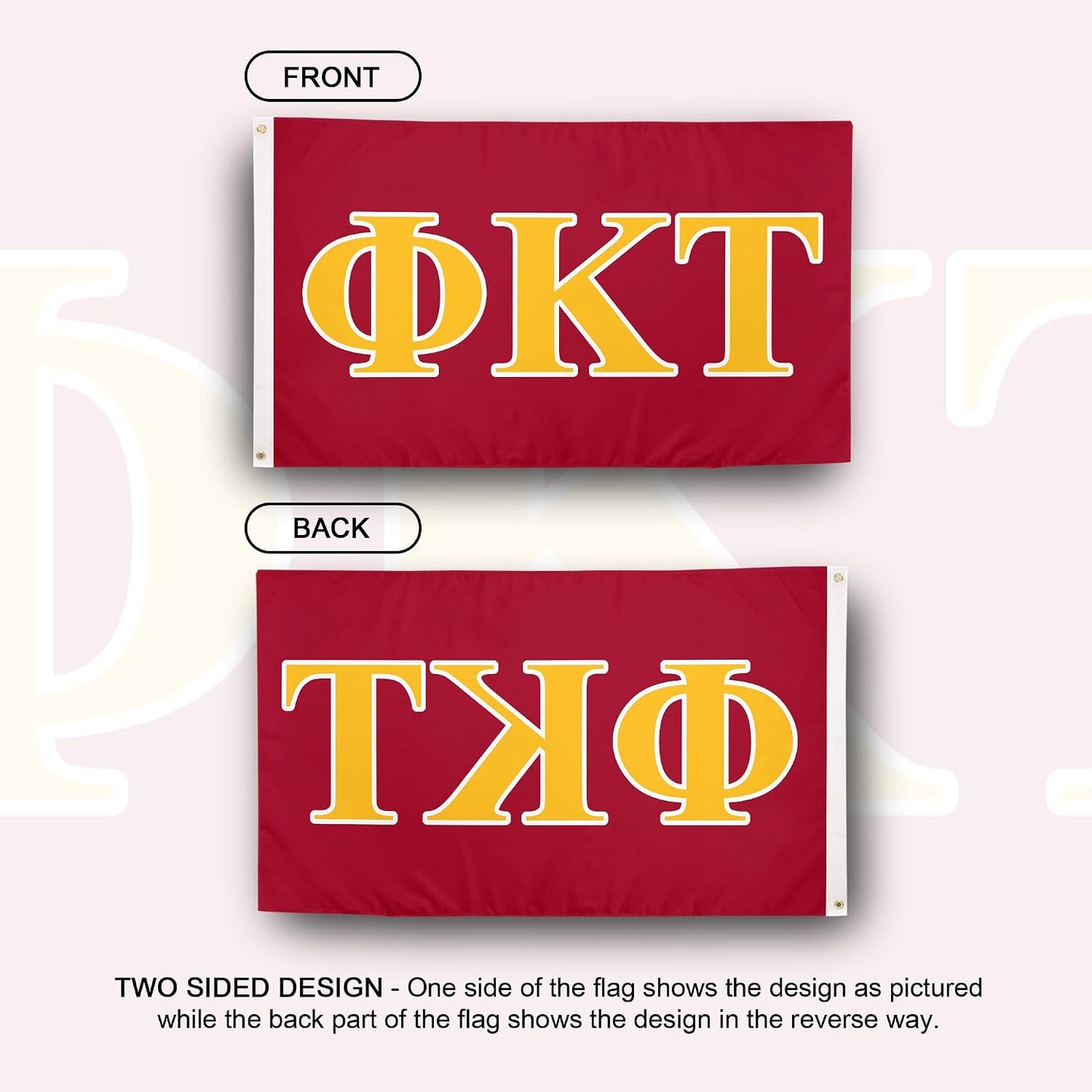 Bandera Phi Kappa Tau 3x5ft para eventos y orgullo