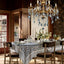 Candelabro cristal dorado 8 luces isla comedor 27pulg
