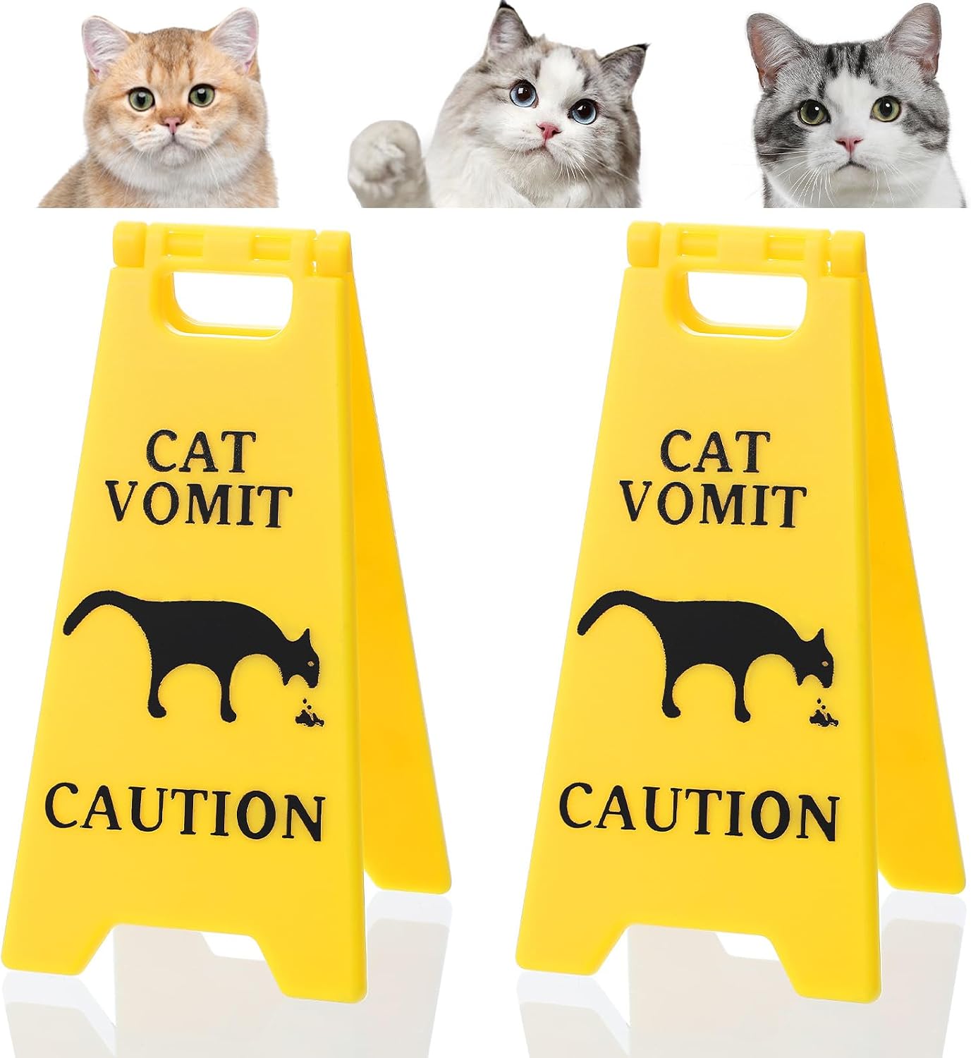 2 Letreros Vómito Gato Decoración Escritorio Divertida