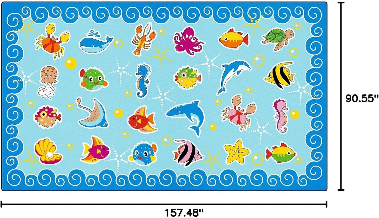 Alfombra infantil aula 7x6ft x 13x1ft antiderrap colorida