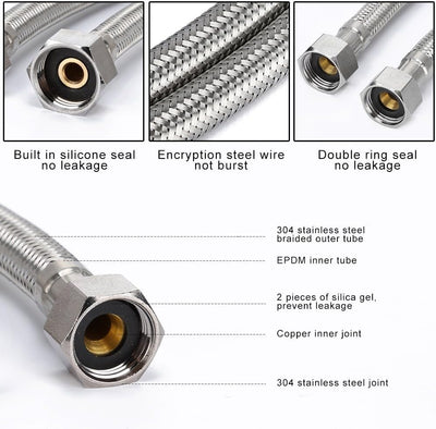 Conector manguera acero inox 304 1/2pulg rosca hembra