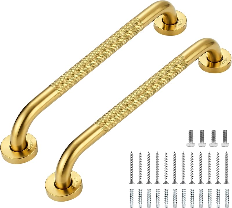 Barras agarre ducha antiderrap 16" acero inox 2 pzas
