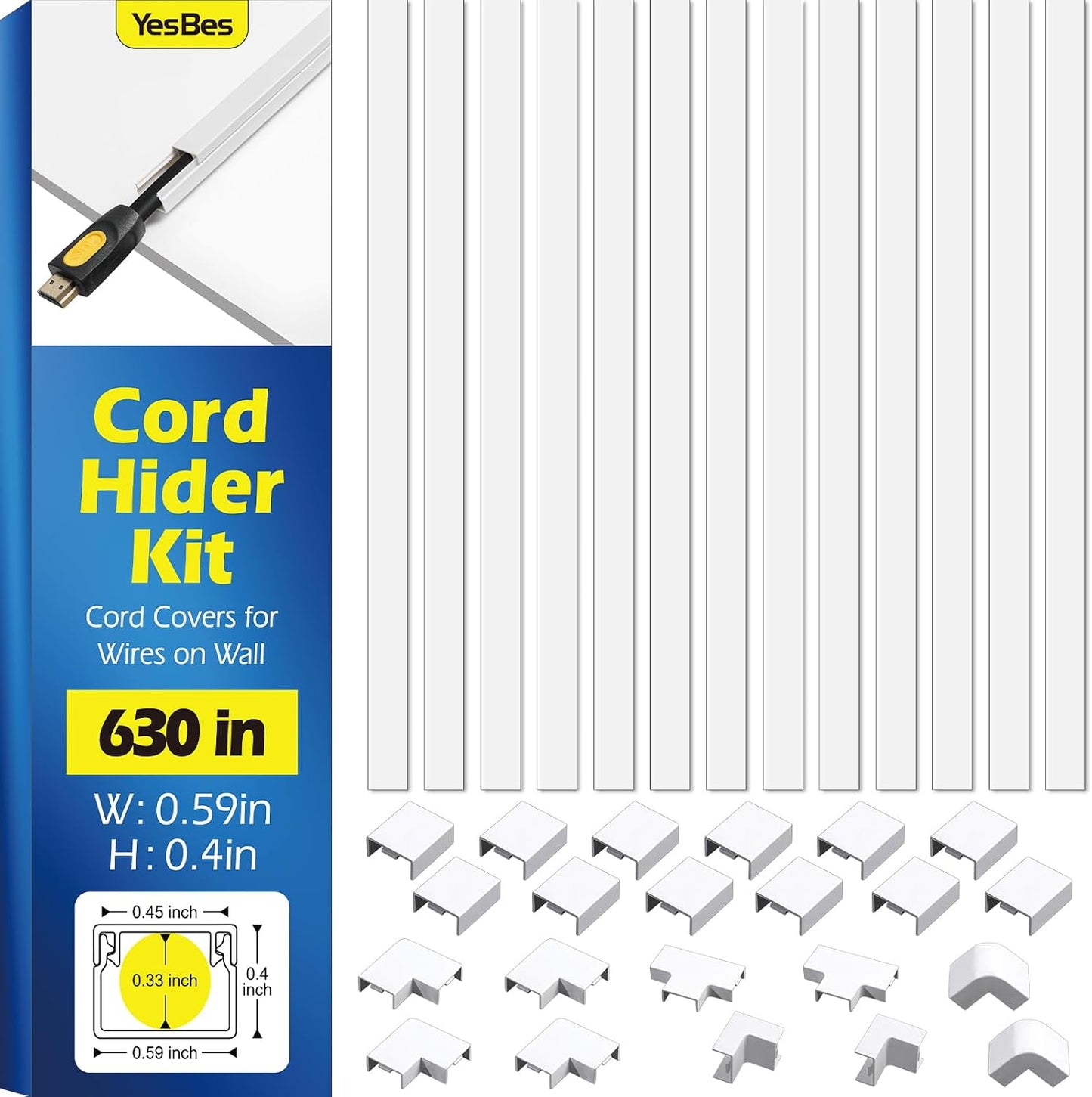 Kit ocultacables pared 630pulg TV pintable