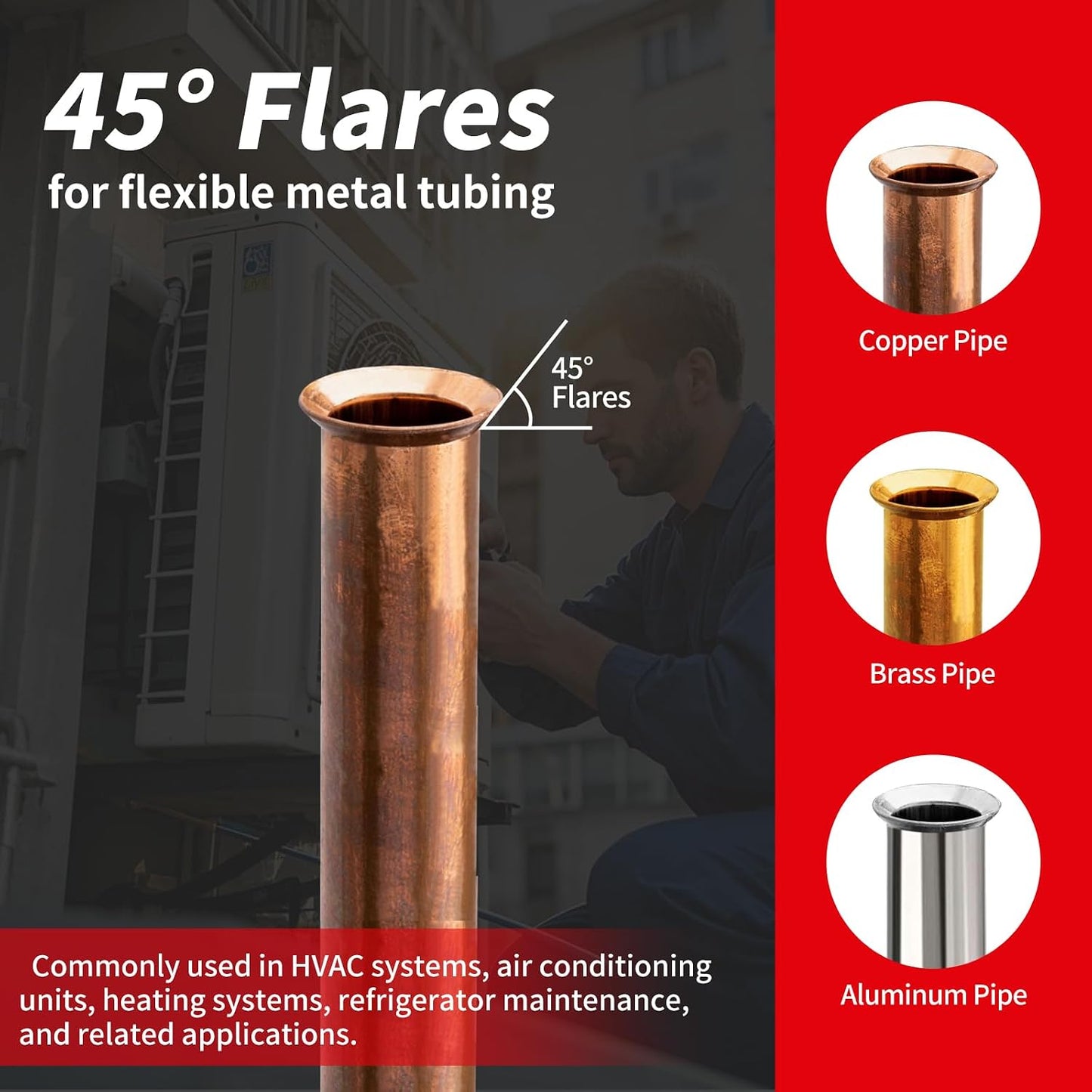 Kit herramienta ensanchamiento cobre HVAC 1/4-3/4"