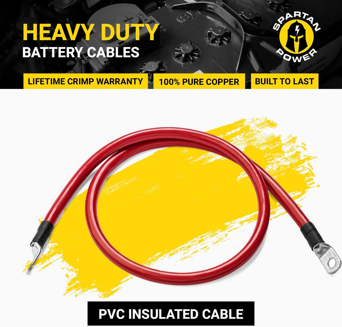 Cable batería rojo 6ft 4AWG positivo M8 EE.UU.