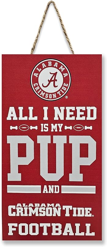 Letrero NCAA Alabama Crimson Tide Pup y Football