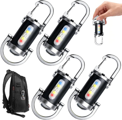 4 Linternas Portátiles Recargables Mini Impermeable 7 Modos Luz