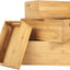 Set 4 cajas madera bambú anidables para almacenar estantes