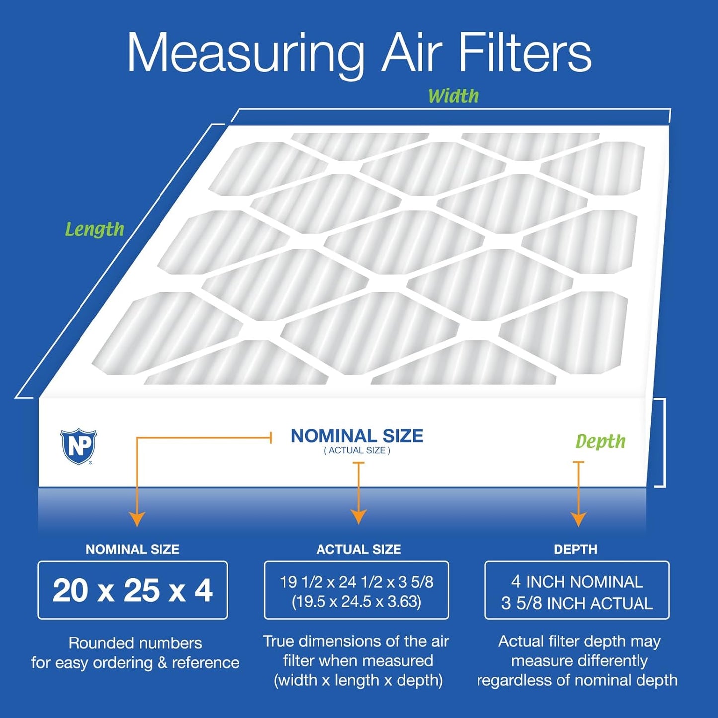 Filtro aire plisado MERV 8 20x25x4 pack 1