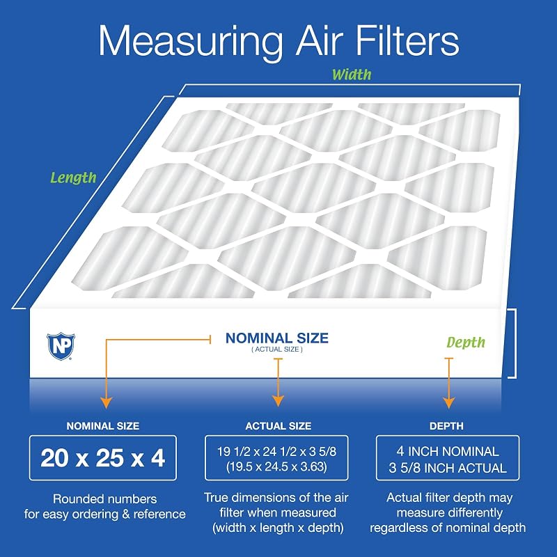 Filtro aire plisado horno 20x25x4 (3-5/8)