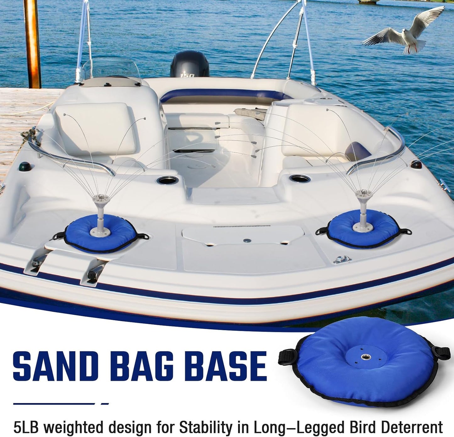 Bolsa arena con peso para base barco disuasorio pájaros