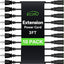 Cable extensión eléctrico 36" 10 pzas 3 clavijas resistente