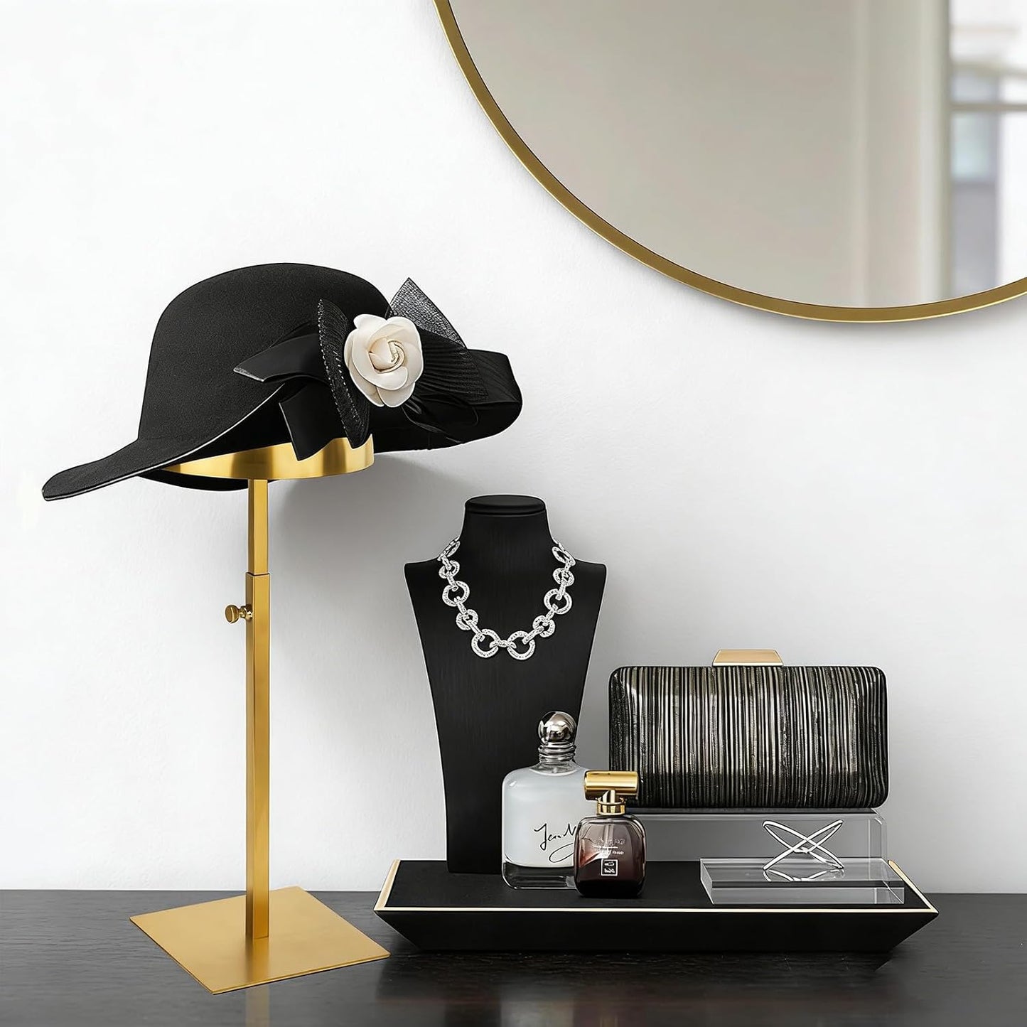 Soporte acero inox para sombreros y pelucas 2 Uds
