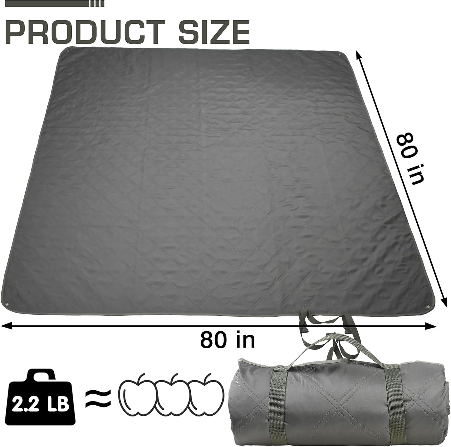 Manta picnic impermeable 80x80" portátil para playa camping