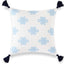 Funda almohada lumbar para sofá patio 18x18pulg borla azul bebé