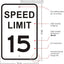 Señal límite 15 MPH pack 2 12x18pulg aluminio reflectante