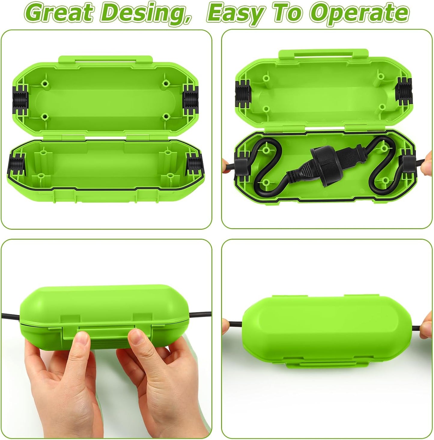 2 Fundas Cables Extensión Impermeables IP54 Verde