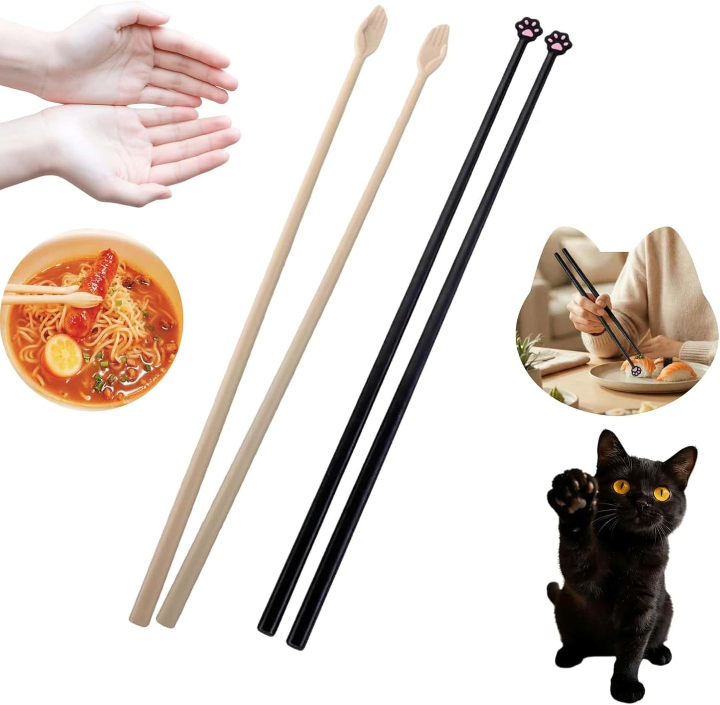 Palillos Helping Hands con agarre antiderrap 9.5pulg reutilizables