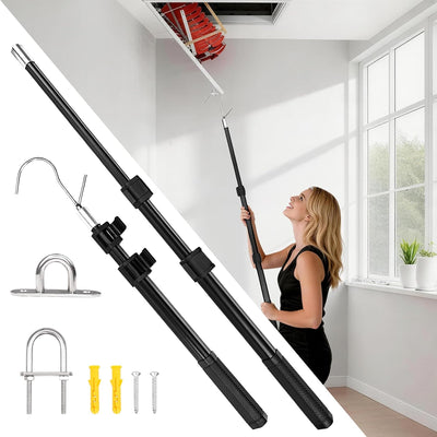 Gancho desplegable escalera ajustable 17-36pulg acero