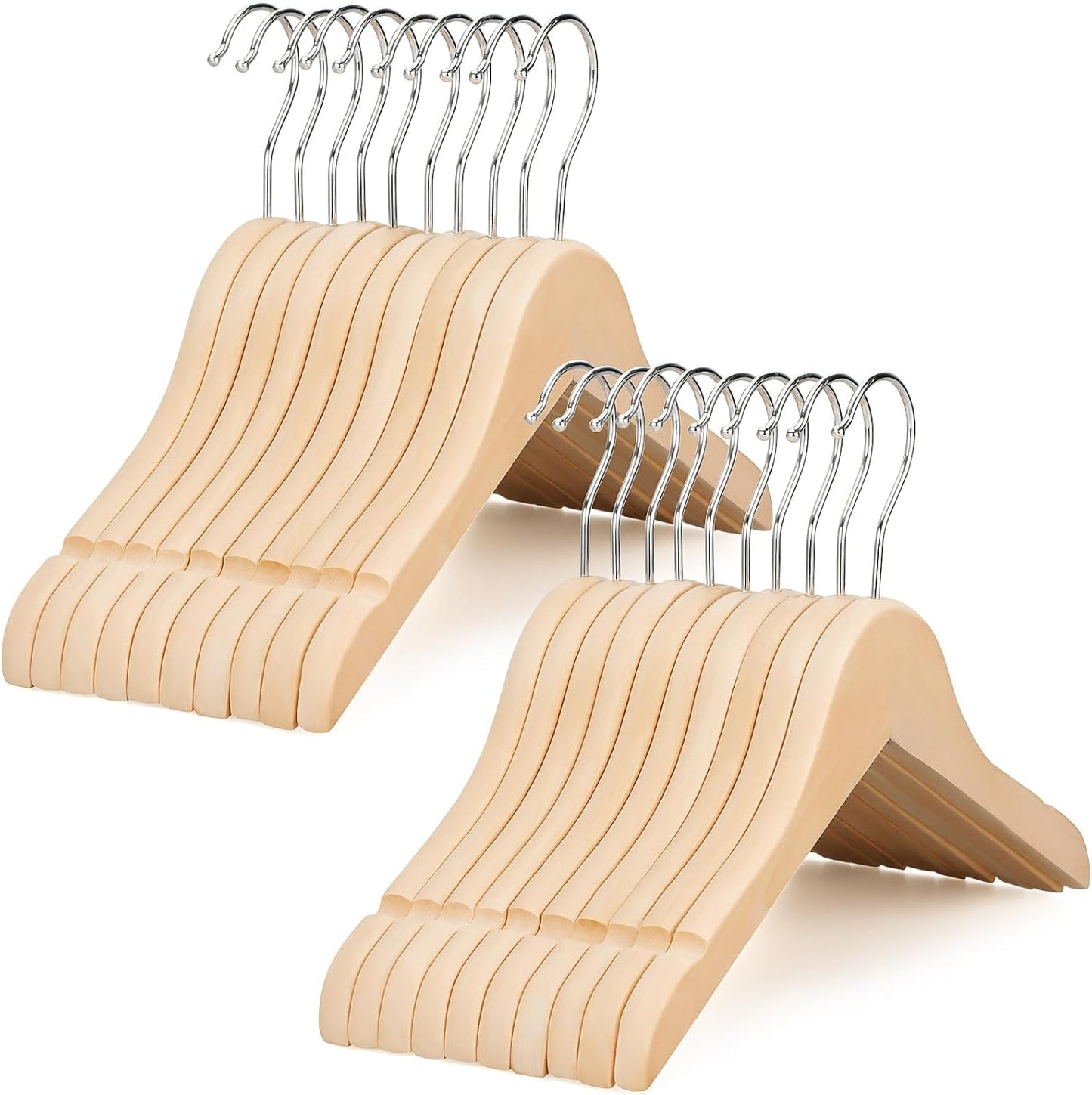 Perchas madera para ropa niños sin pintura gancho flexible